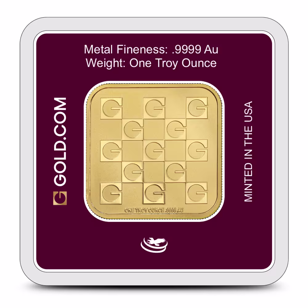 1 oz GOLD.COM Square Gold Bar (New w/ Assay)