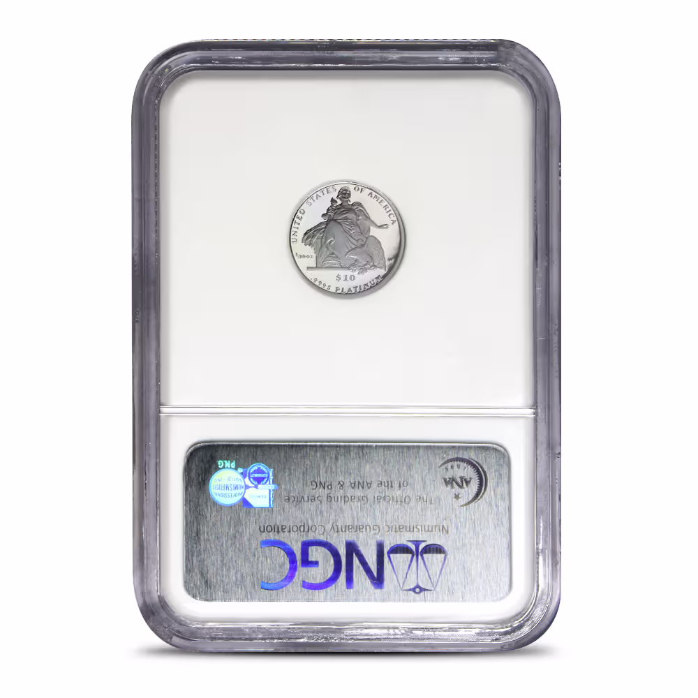 1/10 oz Proof American Platinum Eagle Coin PR/PF70 (Random Year, Varied Label, PCGS or NGC)