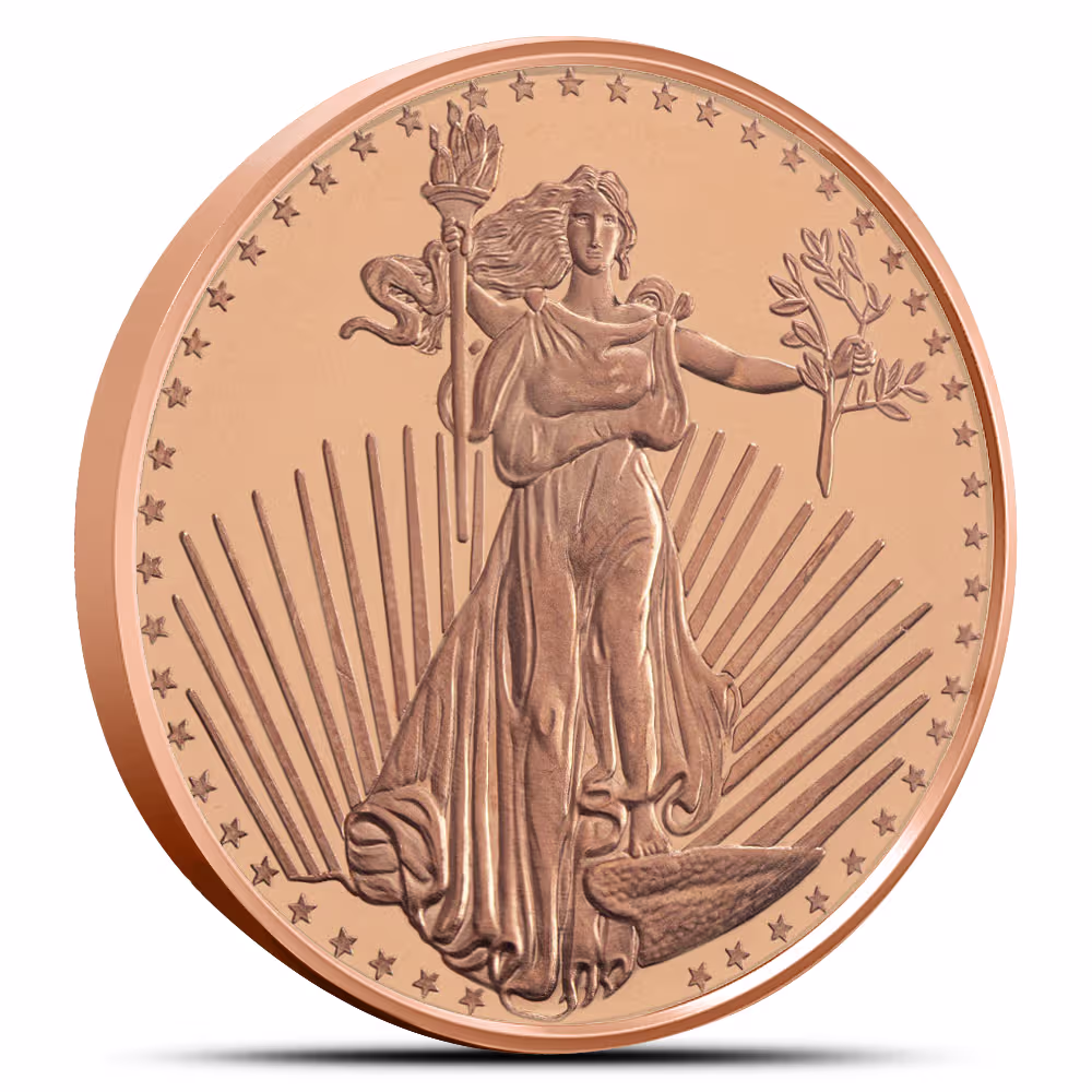 1 oz SilverTowne Saint Gaudens Copper Round (New)
