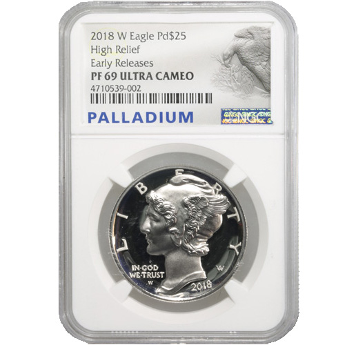 1 oz American Palladium Eagle Coin MS/SP/PR/PF69 (Random Year, Varied Label, PCGS or NGC)
