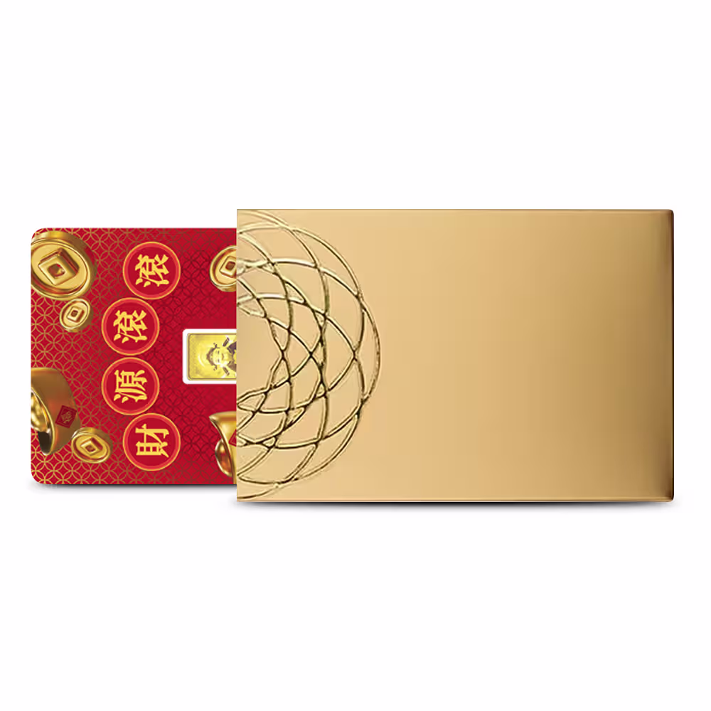 1/1000 oz Proof God of Wealth Gold Bar (New w/ Assay)