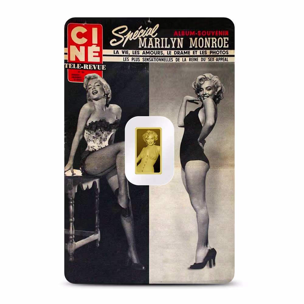 1/100 oz Marilyn Monroe Gold Bar (New w Assay)