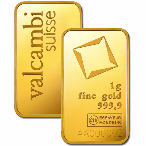 1 Gram Valcambi Gold Bar (New w/ Assay)