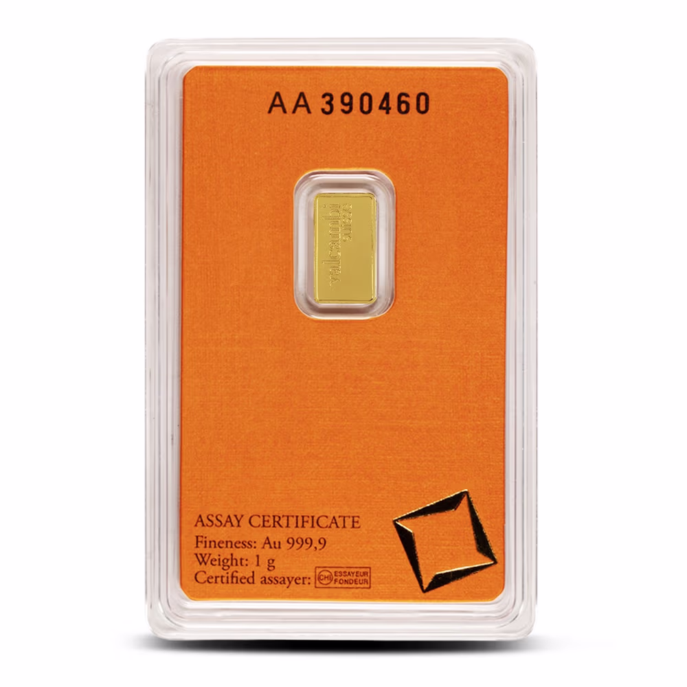 1 Gram Valcambi Gold Bar (New w/ Assay)