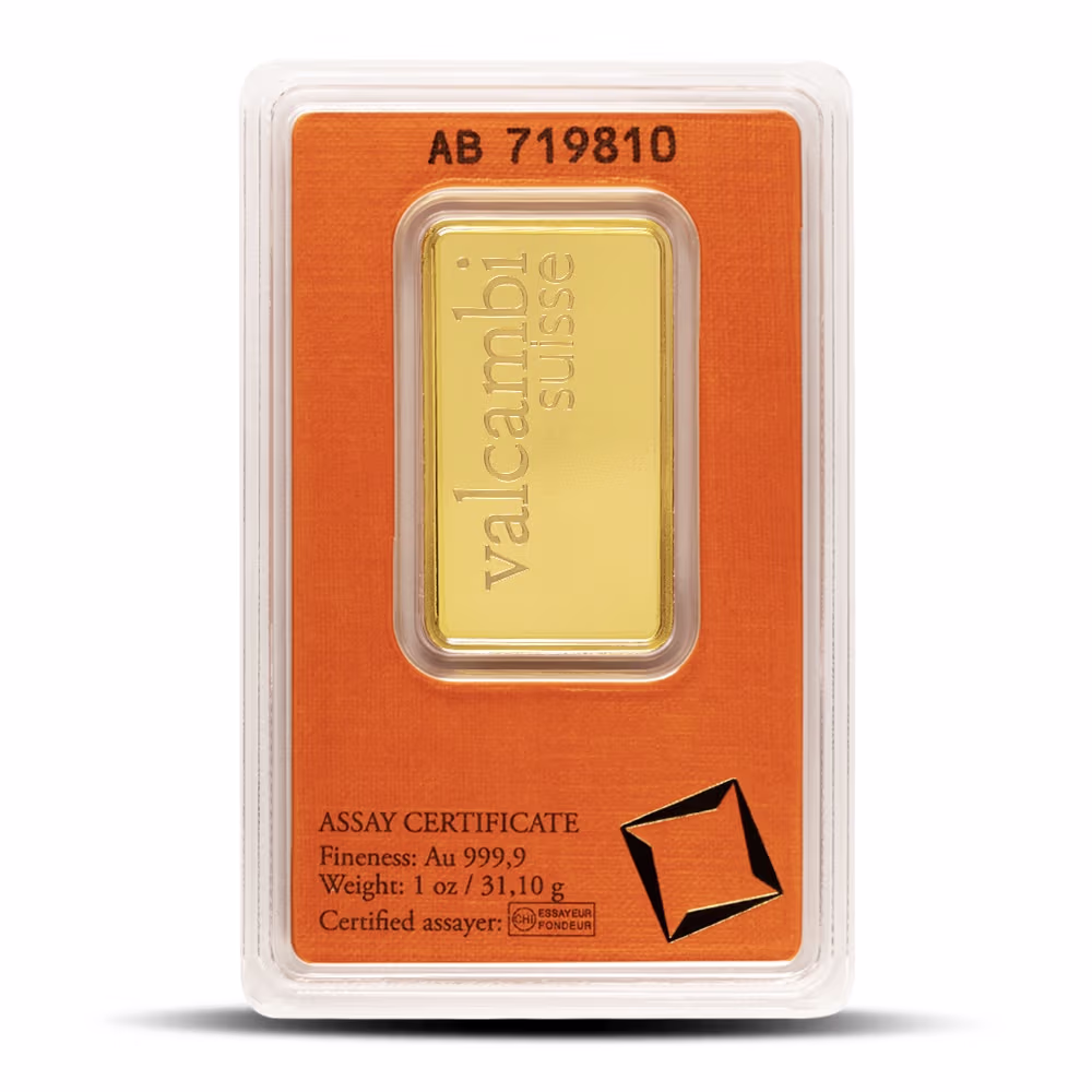 1 oz Valcambi Gold Bar (New w/ Assay)
