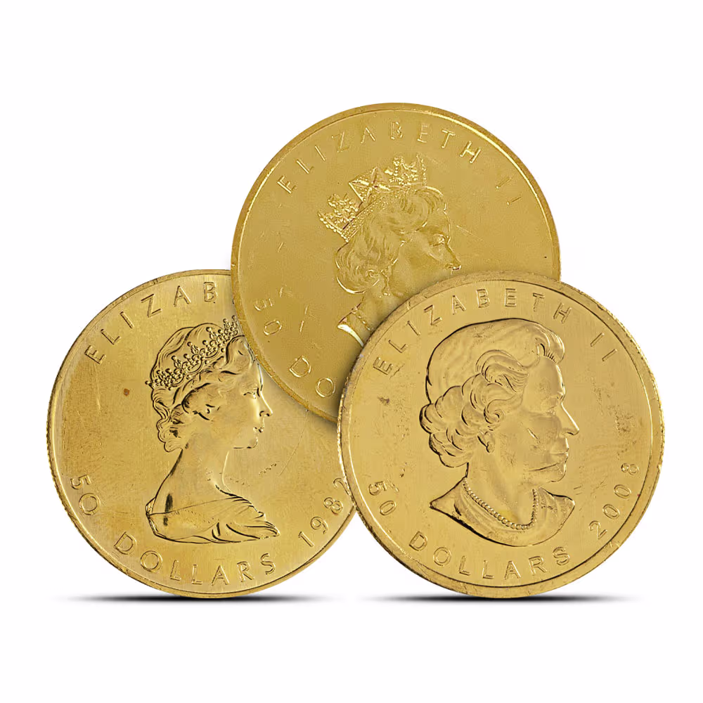 1 oz Gold Maple Leaf Coin (Random Year, Abrasions)