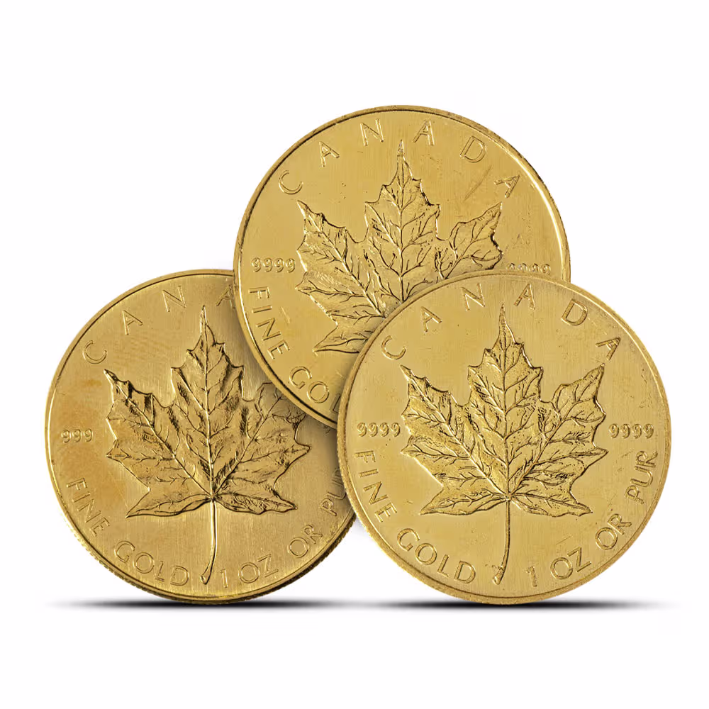 1 oz Gold Maple Leaf Coin (Random Year, Abrasions)