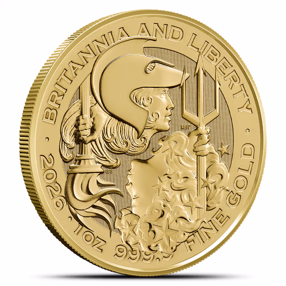 2026 1 oz British Gold Britannia and Liberty Coin (BU)