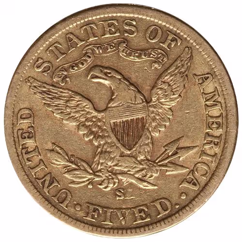 Pre-33 $5 Liberty Gold Half Eagle Coin (VF)