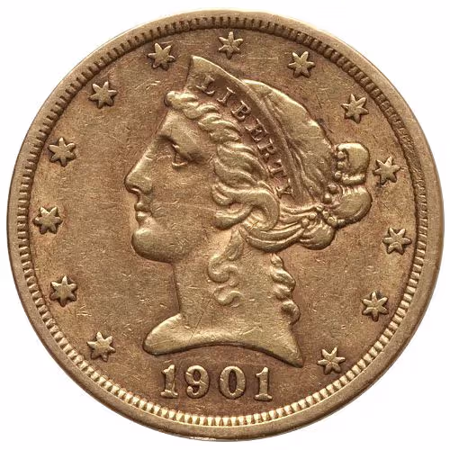 Pre-33 $5 Liberty Gold Half Eagle Coin (VF)