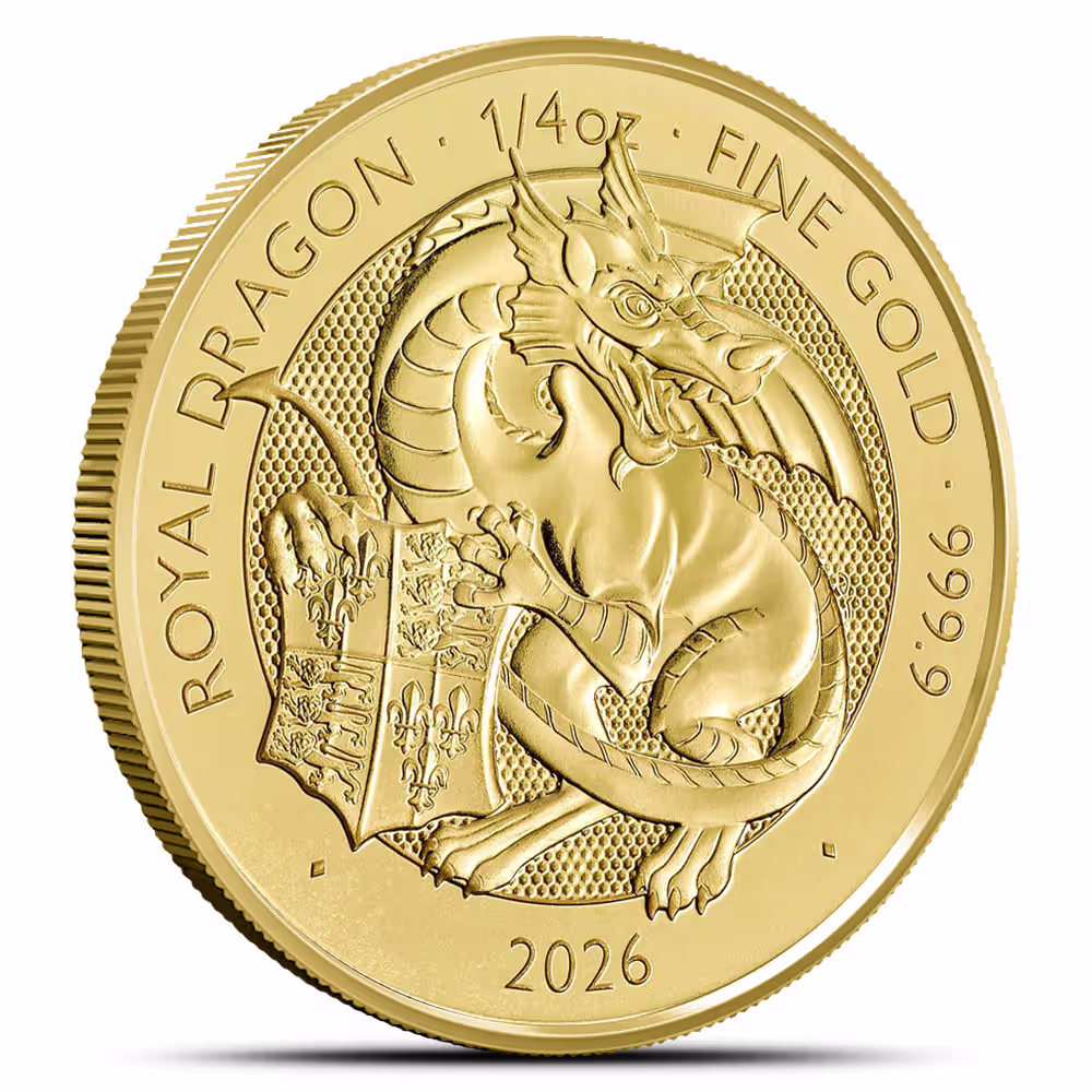 2026 1/4 oz British Gold Tudor Beasts Royal Dragon Coin (BU)